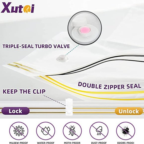 Vacuum Clothes Storage Bags 10 pcs Mix Sizes with Hand Pump - Picture 6 of 8